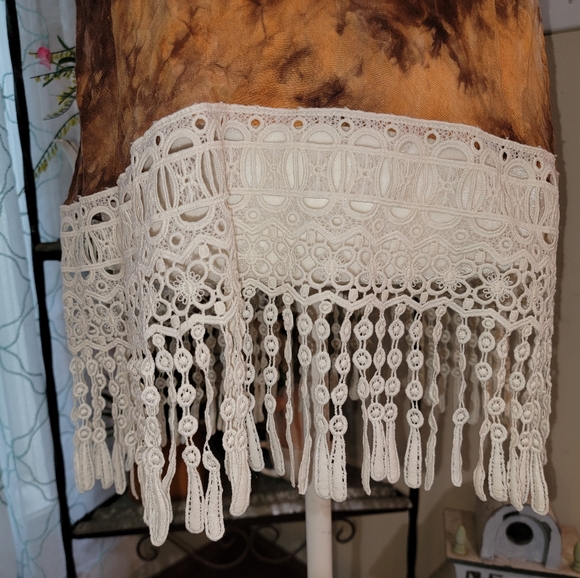 Entro Boho Tie Dye Fringe Tank Top Women's Size Large - Picture 6 of 11